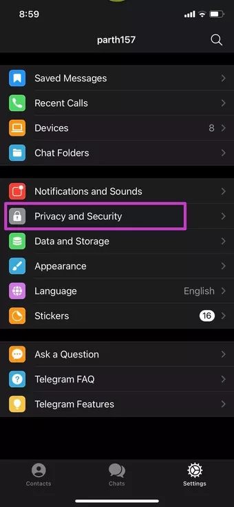 privacy-and-security-menu_7c4a12eb7455b3a1ce1ef1cadcf29289 أفضل 10 طرق لإصلاح عدم رنين مكالمات Telegram على iPhone