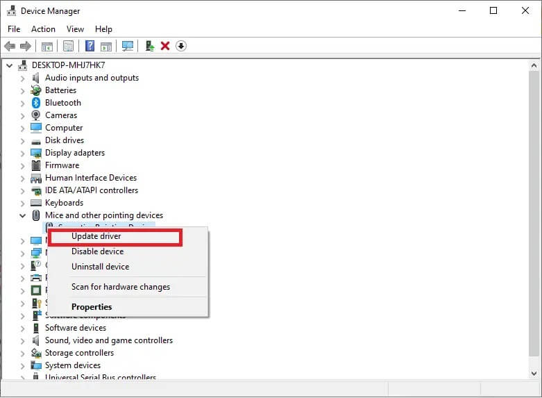 right-click-each-entry-under-mice-and-other-pointi إصلاح عدم القدرة على التمرير بشكل صحيح من خلال عجلة الماوس