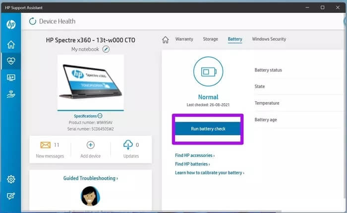 run-battery-check_2021-08-26-063645_935adec67b324b146ff212ec4c69054f أفضل 9 طرق لإصلاح عدم شحن الكمبيوتر المحمول الذي يعمل بنظام Windows 10