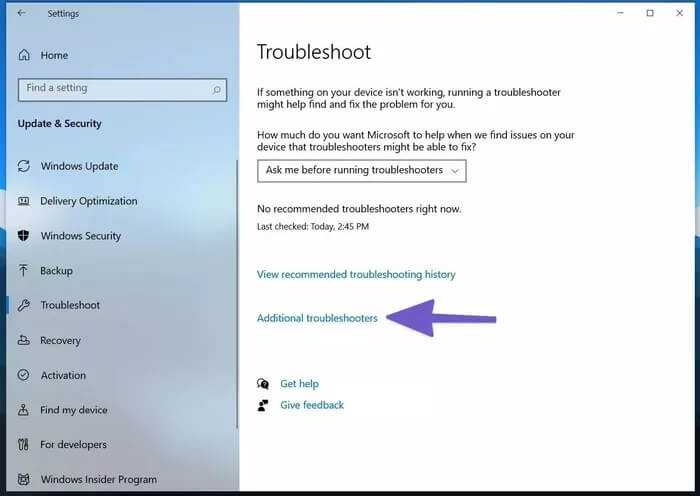 run-troubleshooter-in-windows-10_935adec67b324b146ff212ec4c69054f أفضل 9 طرق لإصلاح عدم شحن الكمبيوتر المحمول الذي يعمل بنظام Windows 10