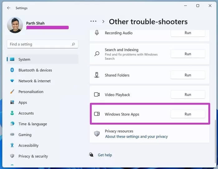 run-windows-apps-troubleshooter_935adec67b324b146ff212ec4c69054f أفضل 10 طرق لإصلاح عدم فتح OneNote على Windows 10/11