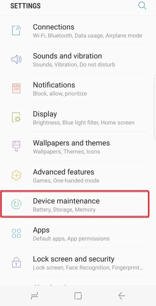 samsung-s8-settings-device-maintenance-522x1024-1 كيفية إزالة بطاقة SIM من Samsung S8 +