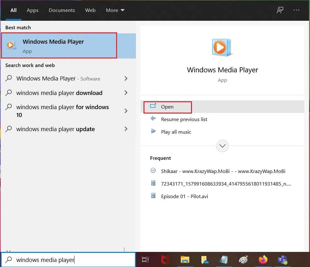 search-and-open-windows-media-player كيفية نقل الموسيقى من القرص المضغوط إلى iPhone