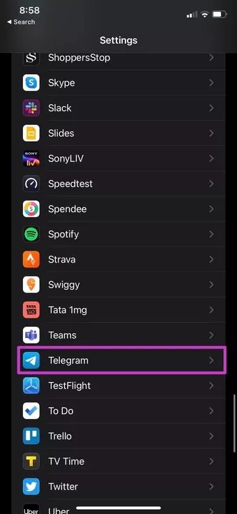 select-telegram_2021-09-24-154027_7c4a12eb7455b3a1ce1ef1cadcf29289 أفضل 10 طرق لإصلاح عدم رنين مكالمات Telegram على iPhone