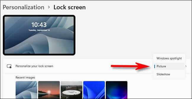 select_picutre كيفية تخصيص شاشة القفل على Windows 11