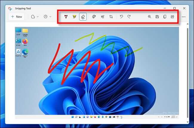 snipping_tool_toolbar كيفية التقاط لقطة شاشة على Windows 11