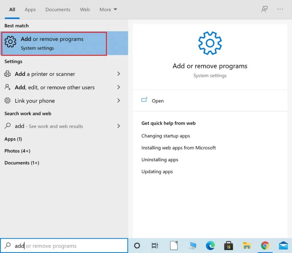 type-add-or-remove-programs-into-windows-search-1024x888-1 إصلاح خطأ Destiny 2 Broccoli