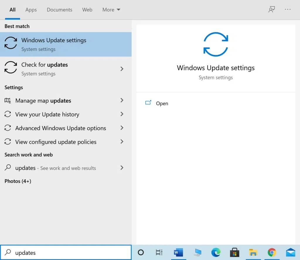 type-updates-into-windows-search-and-launch-the-wi-1024x888-1 إصلاح خطأ Destiny 2 Broccoli