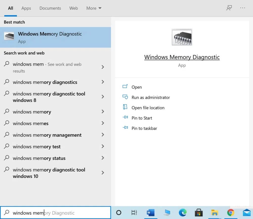 type-windows-memory-diagnostic-into-windows-search-1024x888-1 إصلاح خطأ Destiny 2 Broccoli