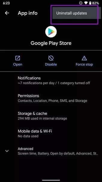 uninstall-play-store-updates_7c4a12eb7455b3a1ce1ef1cadcf29289 أفضل 7 طرق لإصلاح خطأ مطلوب مصادقة متجر Google Play