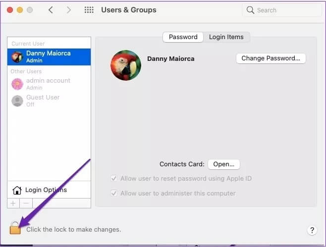 unlock-users-and-groups-to-remove-user_4d470f76dc99e18ad75087b1b8410ea9 كيفية إضافة أو إزالة المسؤولين على Mac