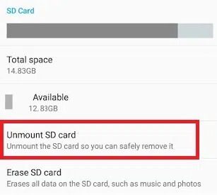 unmount-SD-card كيفية إزالة بطاقة SIM من Samsung S8 +