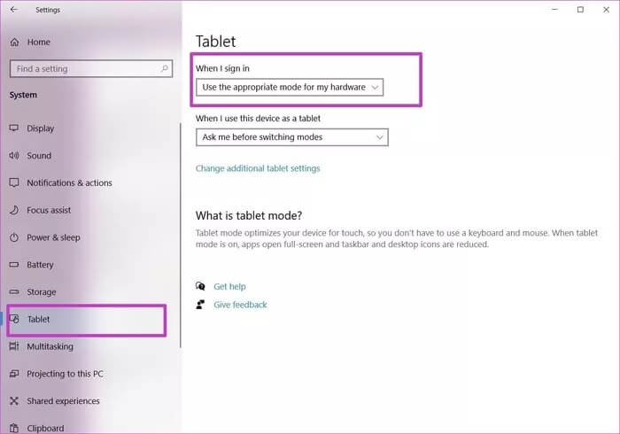 use-tablet-mode_935adec67b324b146ff212ec4c69054f أفضل 8 طرق لإصلاح اختفاء الرموز من سطح المكتب على Windows 10 و 11