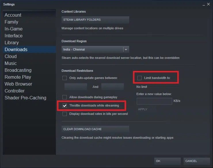 while-you-are-at-it-observe-the-download-restrict كيفية إصلاح Steam لا يقوم بتحميل الألعاب