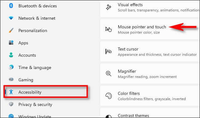 win11_accessibility_mouse_pointer كيفية تغيير حجم ونمط مؤشر الماوس في Windows 11