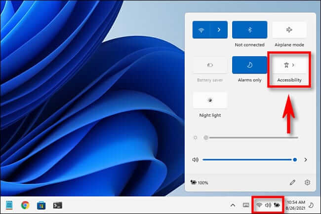 win11_quick_settings_accessibility كيفية استخدام فلتر الألوان في Windows 11