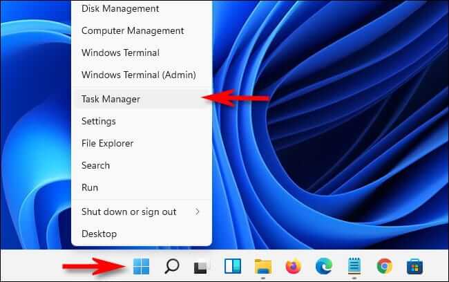 win11_taskmanager_right-click_start كيفية التحقق من مقدار ذاكرة الوصول العشوائي RAM ونوعها وسرعتها على نظام التشغيل Windows 11