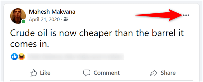 1-facebook-post-menu كيف تجعل منشورك على Facebook قابلة للمشاركة