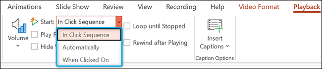 10-video-start-options كيفية إضافة فيديو إلى عرض تقديمي لـ Microsoft PowerPoint