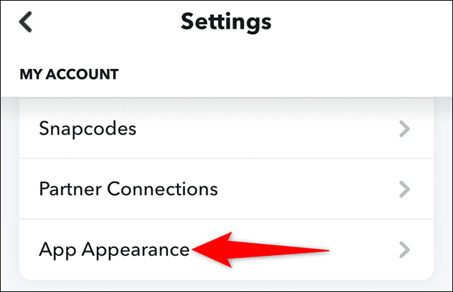 3-snapchat-app-appearance كيفية تمكين الوضع الداكن في Snapchat على iPhone