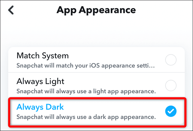 4-snapchat-dark-mode كيفية تمكين الوضع الداكن في Snapchat على iPhone