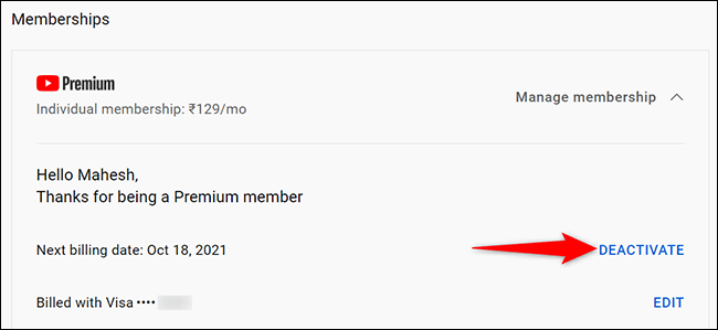 4-youtube-site-deactivate-membership كيفية إلغاء اشتراكك في YouTube Premium