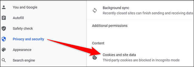 5-chrome-desktop-cookies-site-data كيفية تمكين ملفات تعريف الارتباط في Google Chrome