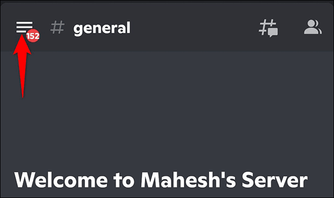 5-discord-mobile-menu كيف تترك خادم على Discord