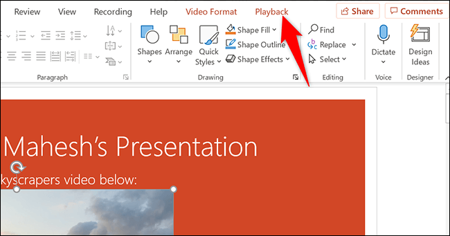 8-playback-video كيفية إضافة فيديو إلى عرض تقديمي لـ Microsoft PowerPoint
