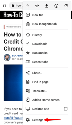 9-chrome-mobile-settings كيفية تمكين ملفات تعريف الارتباط في Google Chrome