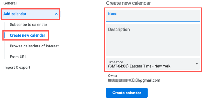 AddCalendar-GoogleCalendarNew كيفية إنشاء وتخصيص تقويم Google جديد