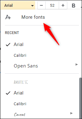 Click-More-Fonts-at-the-top-of-the-fonts-drop-down-menu كيفية البحث عن الخطوط وإضافتها وإزالتها في Google Slides