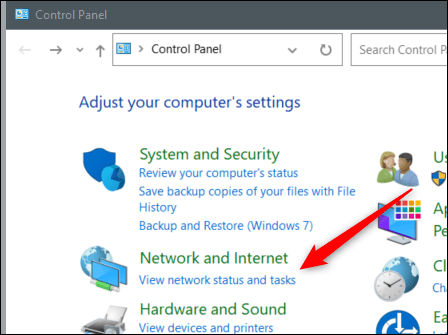 Click-View-Network-Status-and-Tasks. كيفية تعيين محرك أقراص الشبكة على Windows 10