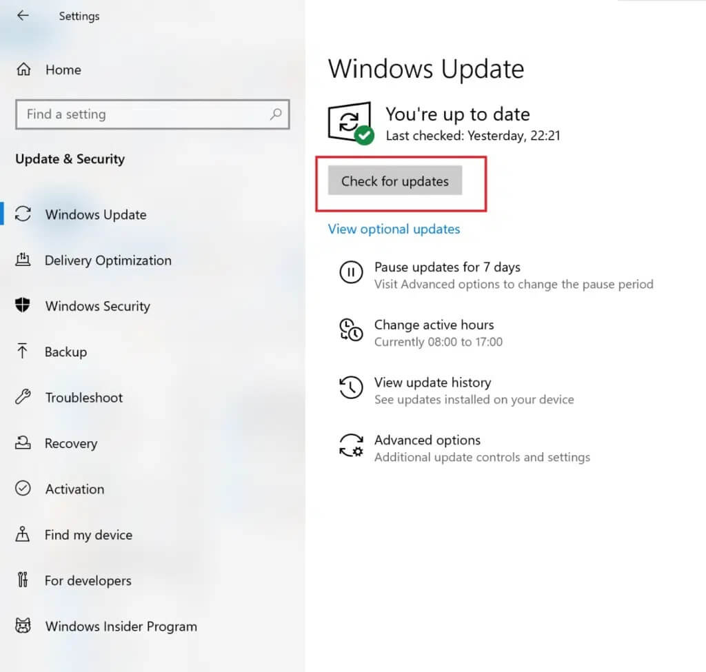 Click-on-Check-for-updates-1024x975-1 كيفية إصلاح خطأ Dev 6068