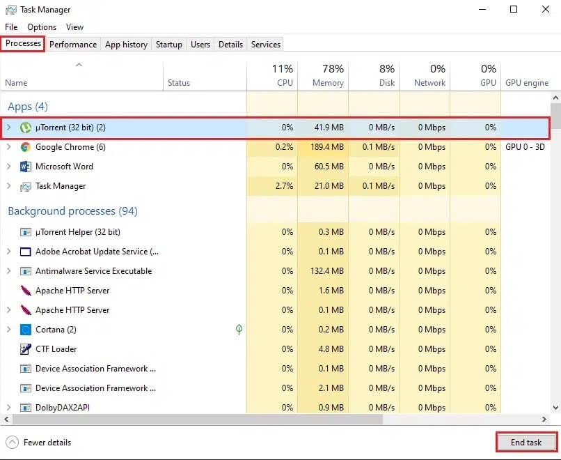 Click-on-the-end-task-from-the-bottom-of-the-screen إصلاح مشكلة Overwatch FPS Drops