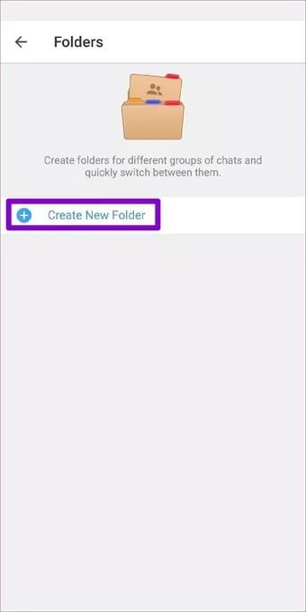 Create-New-Folder_7c4a12eb7455b3a1ce1ef1cadcf29289 كيفية إنشاء وإدارة مجلدات الدردشة في Telegram