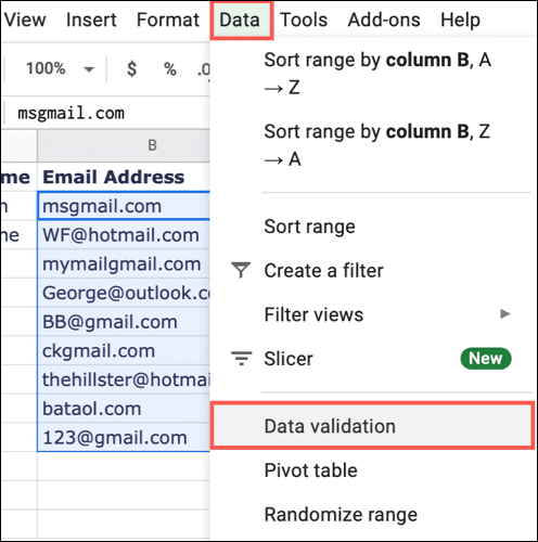 كيفية تقييد البيانات إلى عناوين البريد الإلكتروني في Google Sheets - %categories