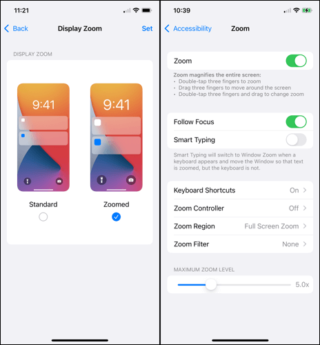 DisplayAndAccessibilityZoom-iPhoneMagnifyApp كيفية تكبير أي تطبيق على جهاز iPhone أو iPad