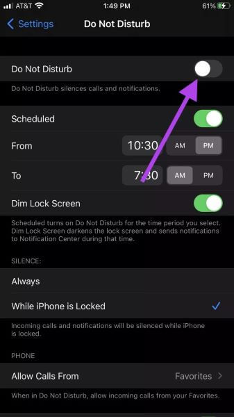 Do-Not-Disturb-Settings_2021-10-01-035733_935adec67b324b146ff212ec4c69054f كيفية استخدام ميزة Good Morning على iPhone
