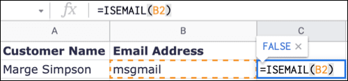EmailFunction-GoogleSheetsValidEmail كيفية تقييد البيانات إلى عناوين البريد الإلكتروني في Google Sheets