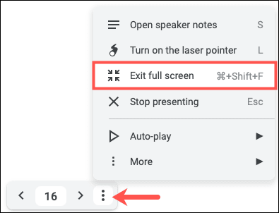 ExitFullScreen-GoogleSlidesSpeakerNotes كيفية استخدام ملاحظات المتحدث في Google Slides