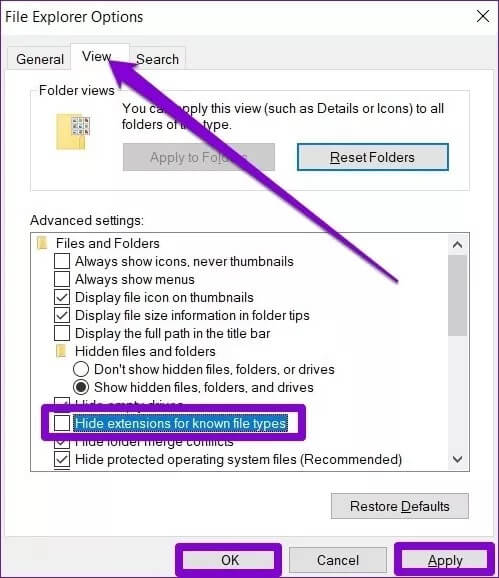 أفضل 4 طرق لإظهار أو إخفاء امتدادات الملفات على Windows 10 - %categories