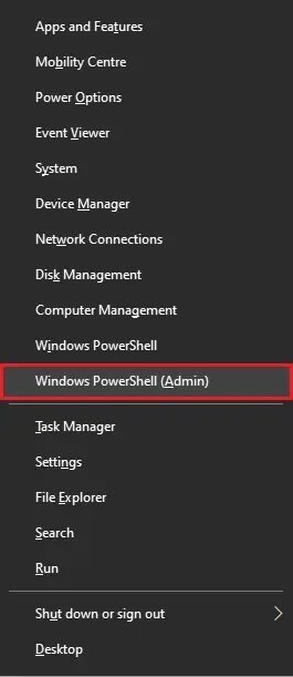 Find-Windows-PowerShell-Admin-in-the-menu-and-select-it 3 طرق لانهاء عملية في نظام التشغيل Windows 10