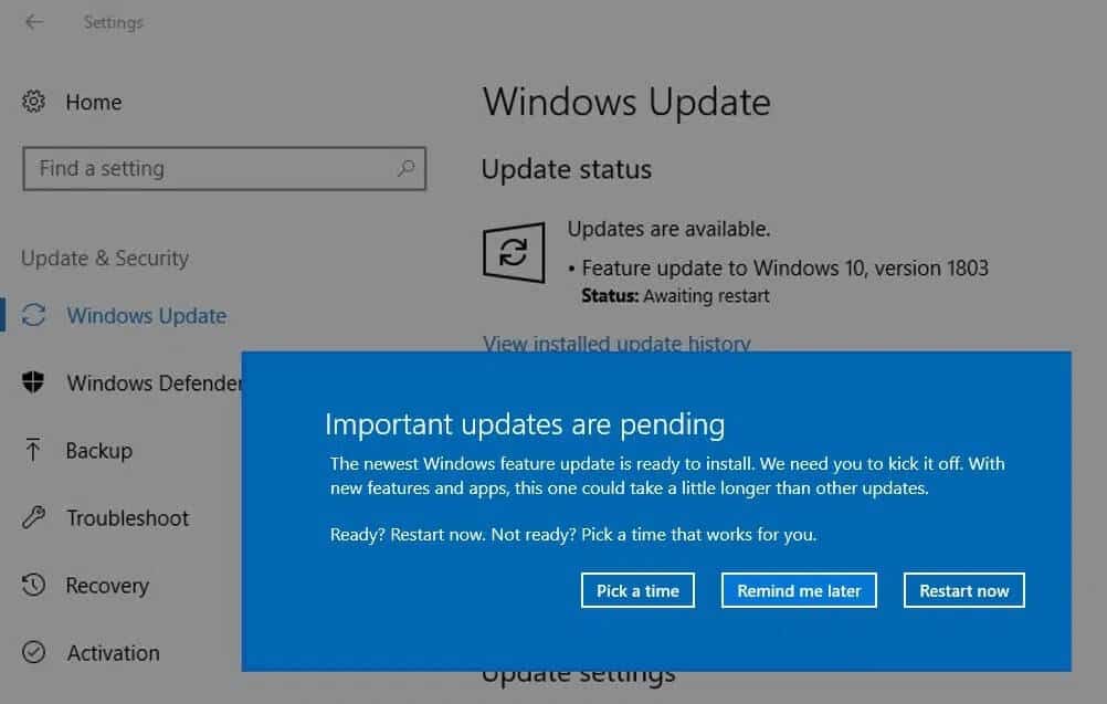 إصلاح خطأ تثبيت تحديث Windows 10 المعلق - %categories