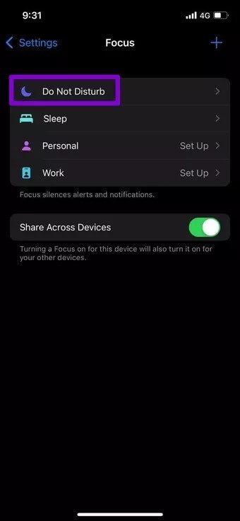 Focus-Settings_2021-10-22-081118_7c4a12eb7455b3a1ce1ef1cadcf29289 أفضل 8 طرق لإصلاح عدم عمل الإشعارات على iPhone