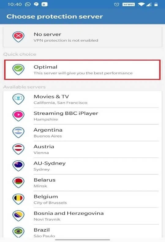 Go-to-Optimal كيفية الوصول إلى المواقع المحظورة على Android