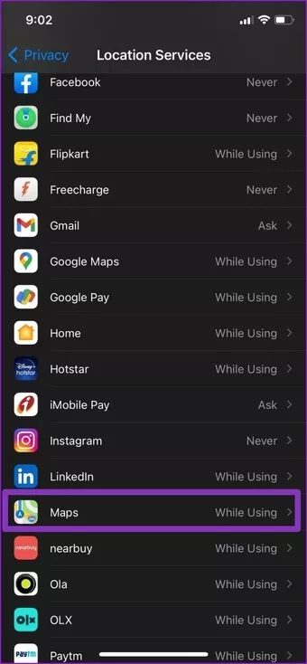 Google-Maps-Location-Settings-on-iPhone_7c4a12eb7455b3a1ce1ef1cadcf29289 أفضل 7 طرق لإصلاح إضهار خرائط Google موقعًا خاطئًا على Android و iOS