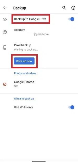 Google-Pixel-2-backup-now كيفية إعادة ضبط المصنع لجهاز Google Pixel 2