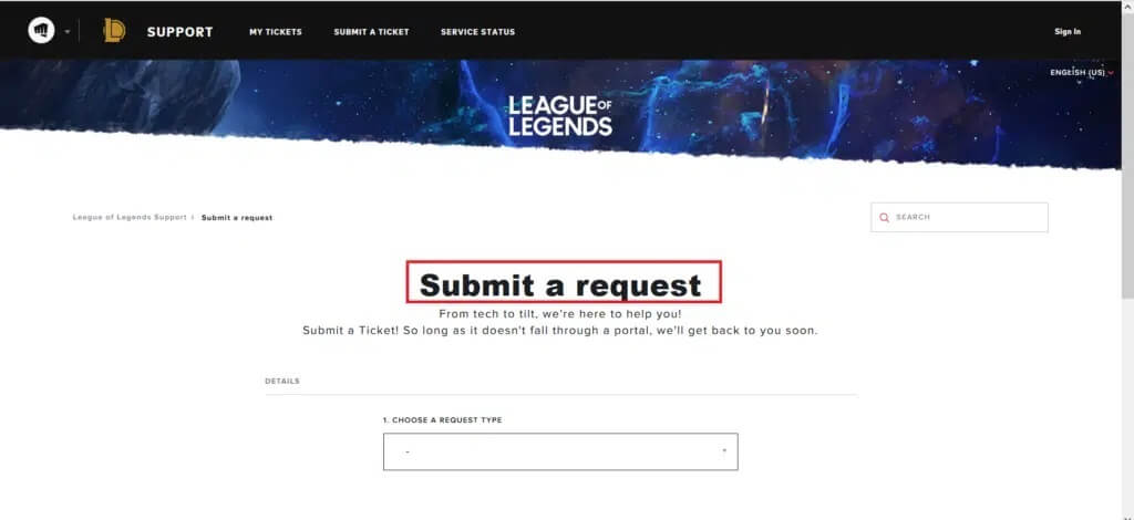 League-of-Legends-Submit-a-Request-1024x470-1 كيفية تغيير اسم مستدعي League Of Legends