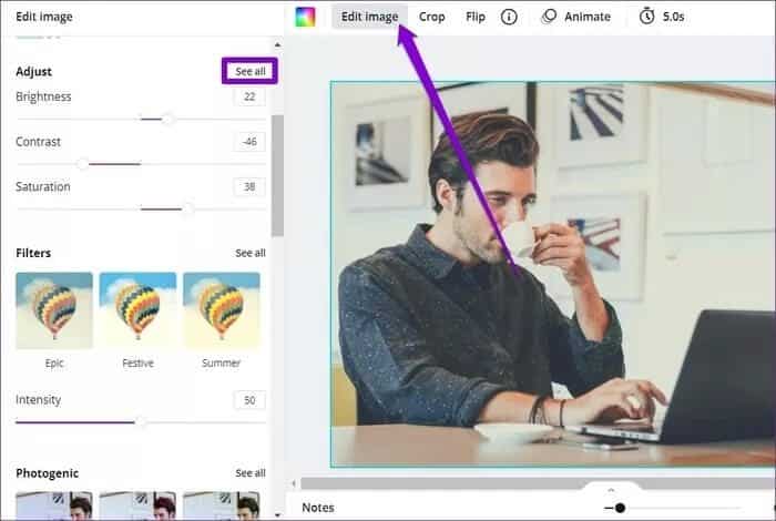 Make-Adjustments_935adec67b324b146ff212ec4c69054f كيفية تحرير الصور في Canva